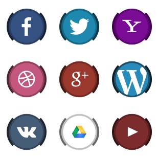 Social Badges icon sets preview