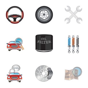 car and services icon sets preview