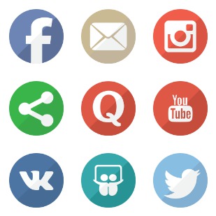 Social circle icon sets preview