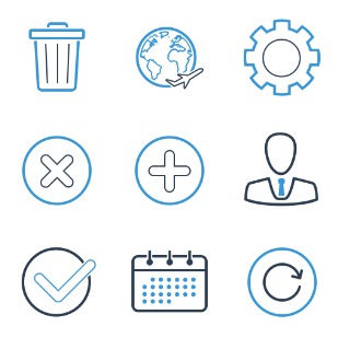 ikooni outline: Basic icon sets preview
