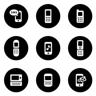 Mobile Phone icon sets preview
