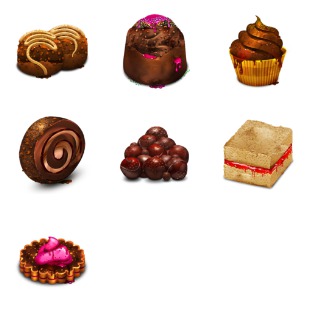 Chocolate Obsession icon sets preview
