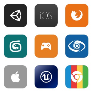 Web, Social and Folder icon sets preview