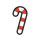 candy, candy cane, cane, christmas, food, holidays icon