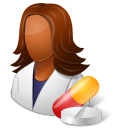 pharmacist, female, dark icon