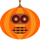 bender, jack-o-lantern, robot, spooky, pumpkin, halloween, monster icon