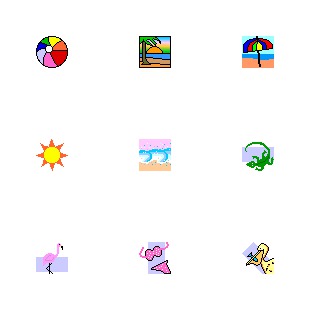 Florida Vacation icon sets preview