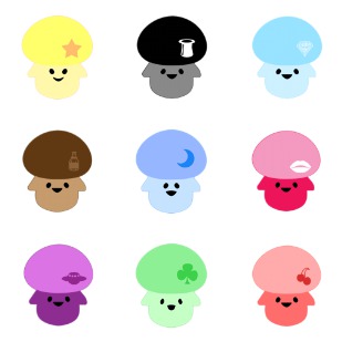 Happy Mushroom icon sets preview