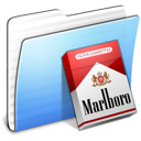 marlboro, folder, aqua, stripped icon