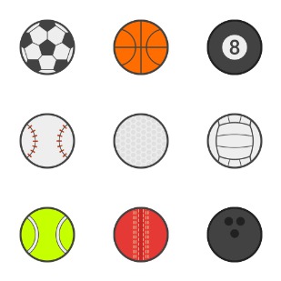 Balls icon sets preview