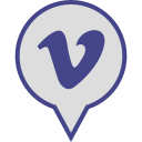 social, pin, media, vimeo, logo icon