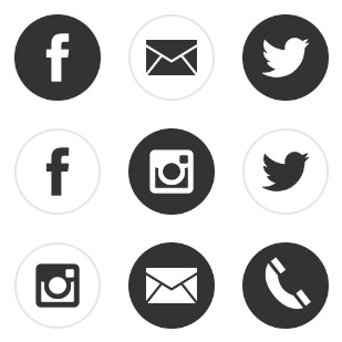Black White Social Media ! icon sets preview