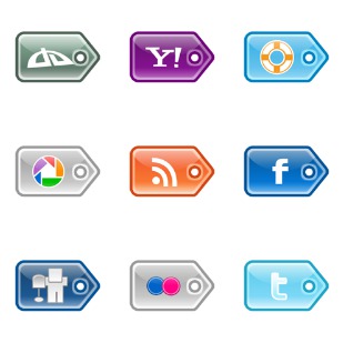 Social Media Price Tags icon sets preview
