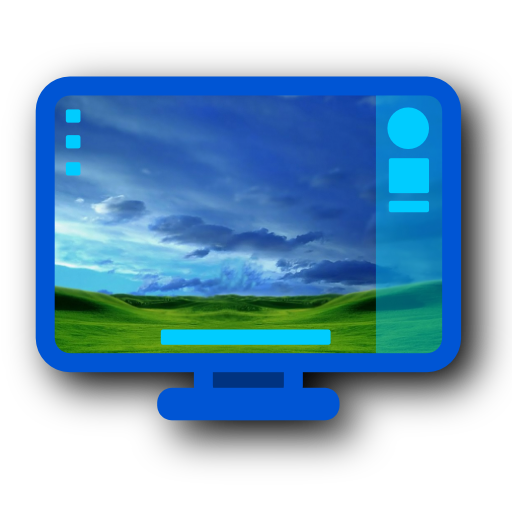 deep, desktop, blue icon