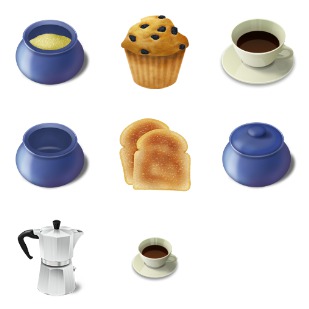 Breakfast icon sets preview
