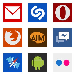 Flat Add On icon sets preview