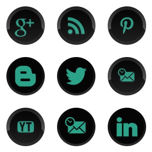 Social Links in Black icon sets preview