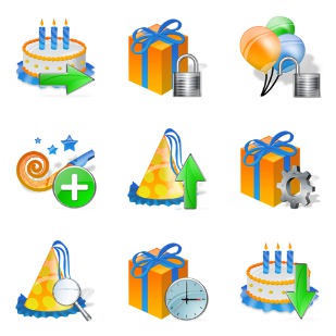 Birthday icon sets preview