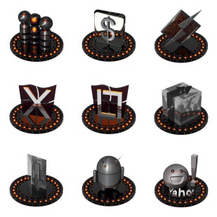 Black And Orange icon sets preview