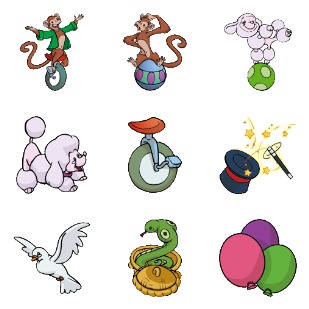 Circus icon sets preview