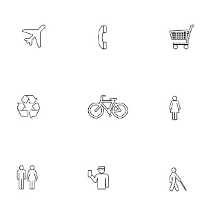 Travel icon sets preview