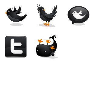Black Twitter icon sets preview