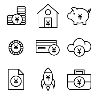 Currency - Yen vol 1 icon sets preview