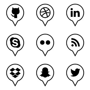 Social Media Pins ! icon sets preview