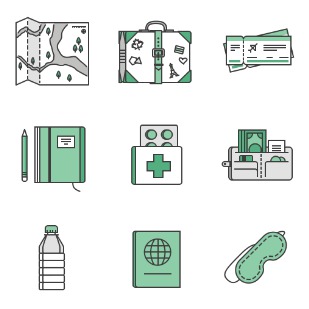 geest: Travel kit icon sets preview