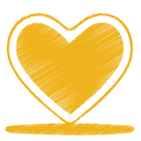 yellow, heart, love icon