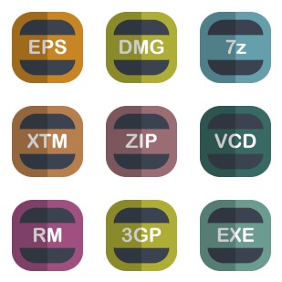 flat file type icon sets preview