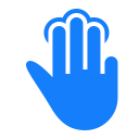 tap, three, fingers icon