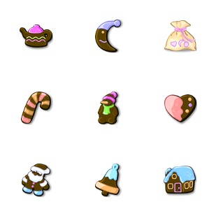 Xmas Gingerbrea icon sets preview