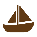 travel, tourism, solid, boat icon