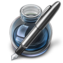 Turquoise w silver pen icon