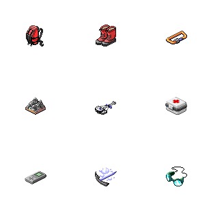 Mountaineering Gear icon sets preview