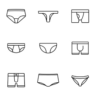 Underwear icon sets preview