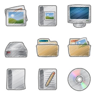 Sketchy icon sets preview