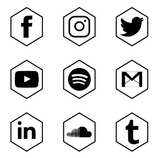 Social - Hex Grey icon sets preview