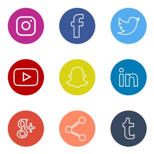 Social Media Circle icon sets preview