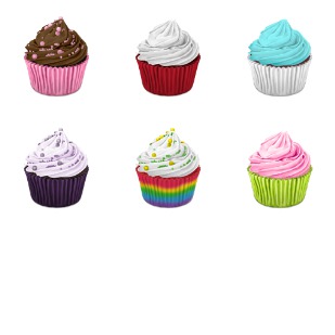 Cupcakes icon sets preview