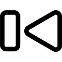 Left arrow first track button outline icon
