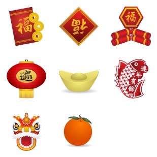 Chinese New Year icon sets preview