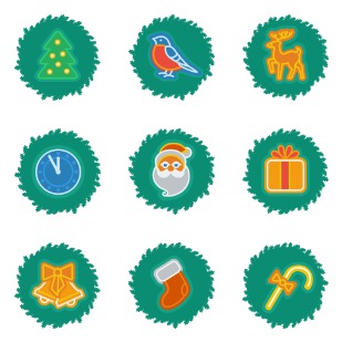 Christmas Wreath icon sets preview