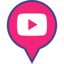 media, pin, logo, social, youtube icon