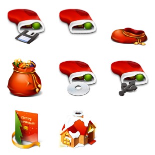 Red Christmas icon sets preview