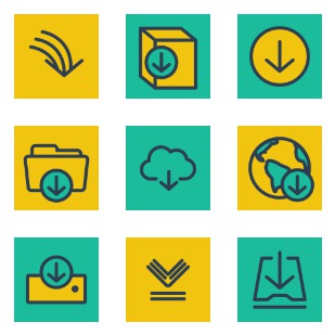 Thin Download icon sets preview
