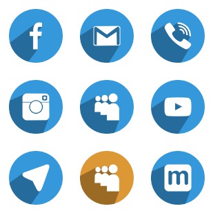 Social Media Network Fill Flat icon sets preview