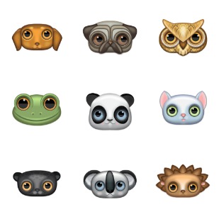 Zoom Eyed Creatures icon sets preview