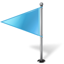 Map Marker Flag 1 Left Azure icon